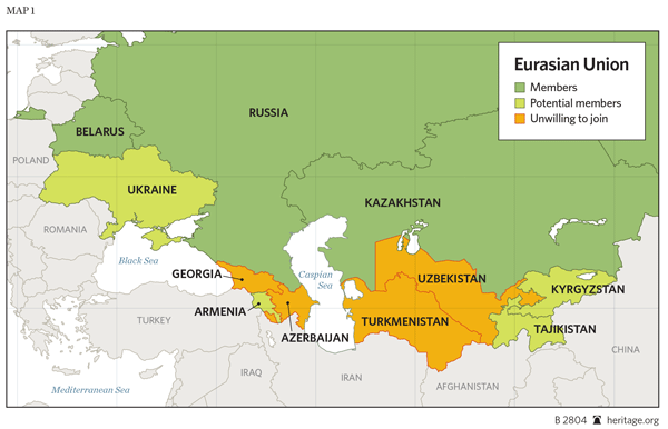 Eurasian Union Map Small